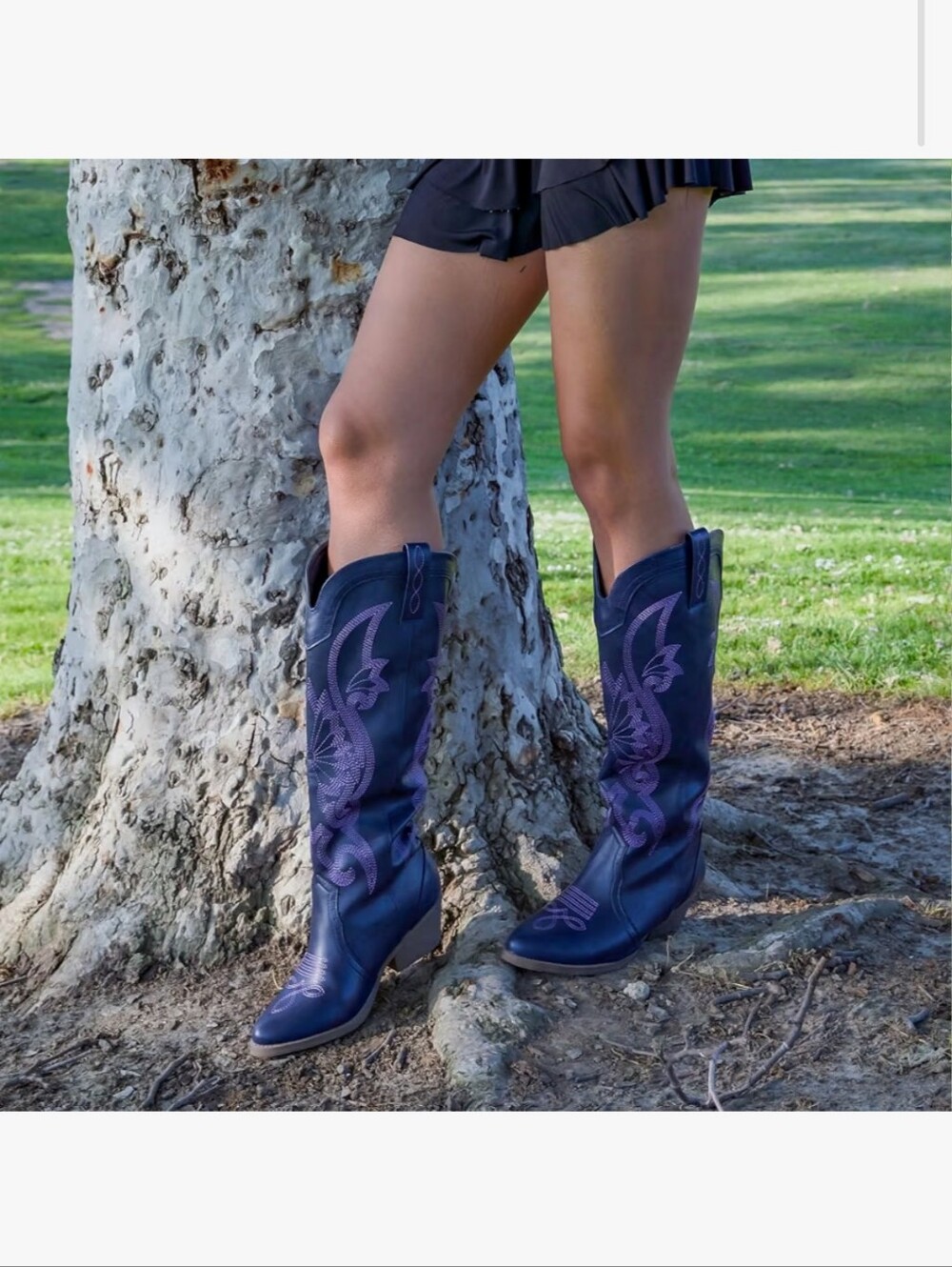 Hawkwell Cowgirl Boots Slip On Women Knee High Boots - Picture 2 of 4
